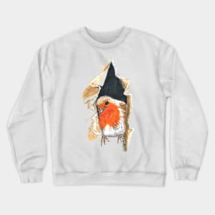 Robin Bird in a Hole Crewneck Sweatshirt